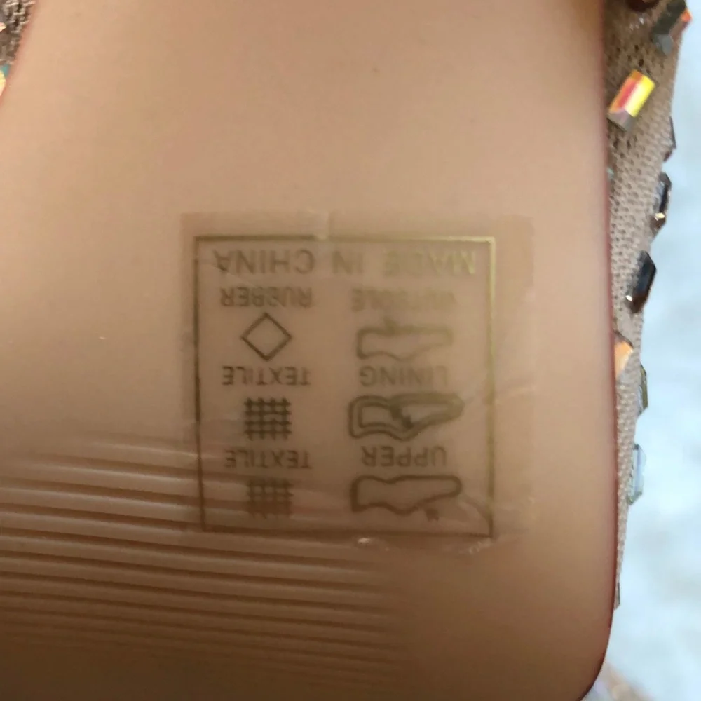 Azalea Wang Women's Tan Heeled Boots with Rhinestones - Picture 9 of 11